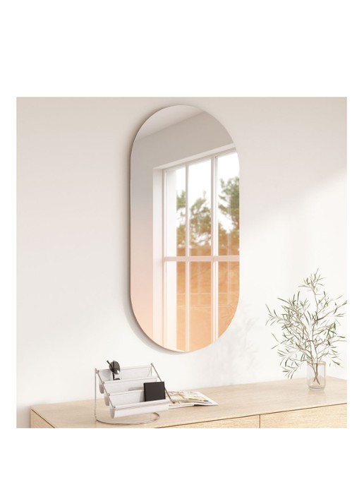 Umbra Misto wandspiegel 46 x 92 cm - voorkant 4 lichtoranje