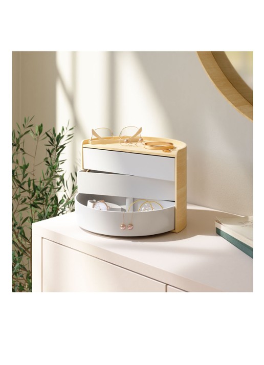 Umbra Moona opbergbox 27,4 cm  - achterkant 4 lichtbruin
