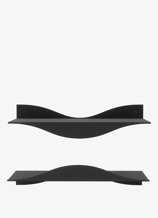 Umbra Surf wandplank set van 2 - detail 5 zwart