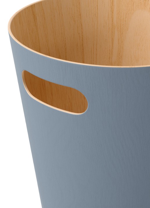 Umbra Woodrow prullenbak 7,5 liter - detail 4 blauwgrijs