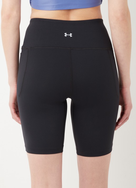 Under Armour Meridian high waist korte trainingslegging met steekzakken - achterkant 2 zwart