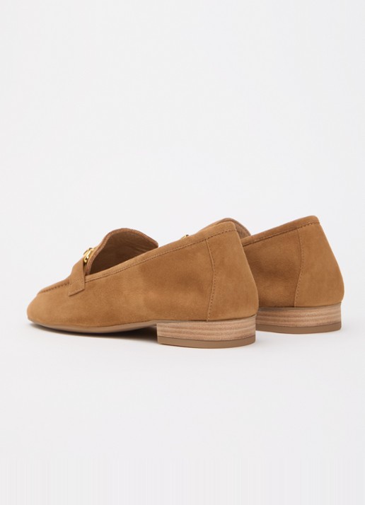 Unisa Belgi loafer met horsebit - achterkant camel