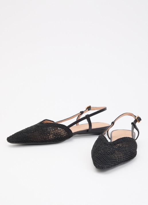 Unisa Cotis slingback met details van leer - detail 2 zwart