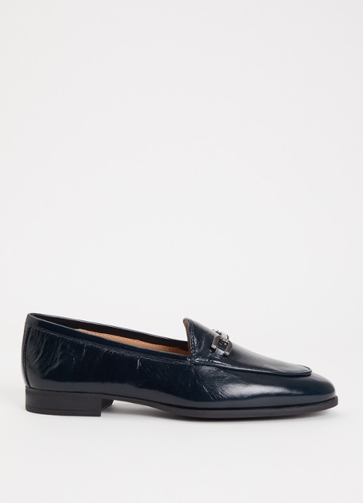 Unisa Dalcy loafer van leer met lakfinish en horsebit - voorkant 4 zwart