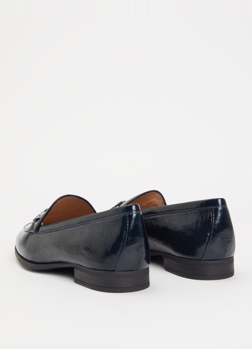 Unisa Dalcy loafer van leer met lakfinish - achterkant 2 zwart