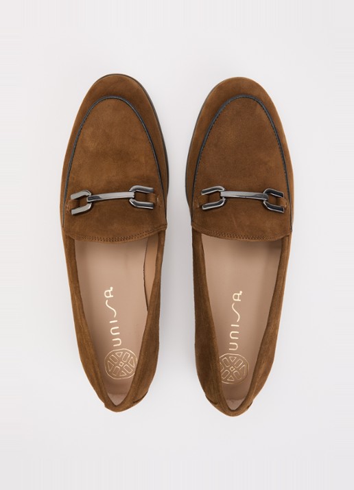 Unisa Dalcy loafer van suède - detail 2 bruin