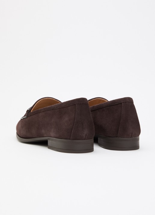 Unisa Dalcy loafer van suède - achterkant 5 donkerbruin