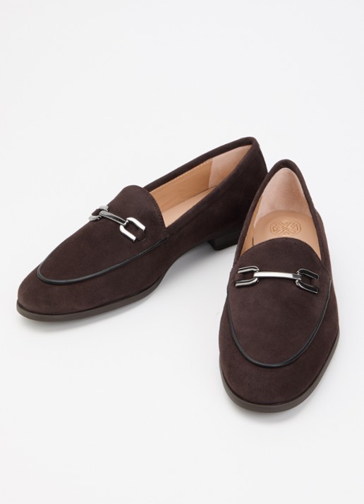Unisa Dalcy loafer van suède - detail 2 donkerbruin