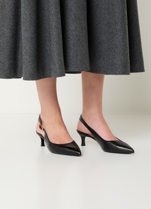 Unisa Ibon slingback van leer - voorkant 5 zwart