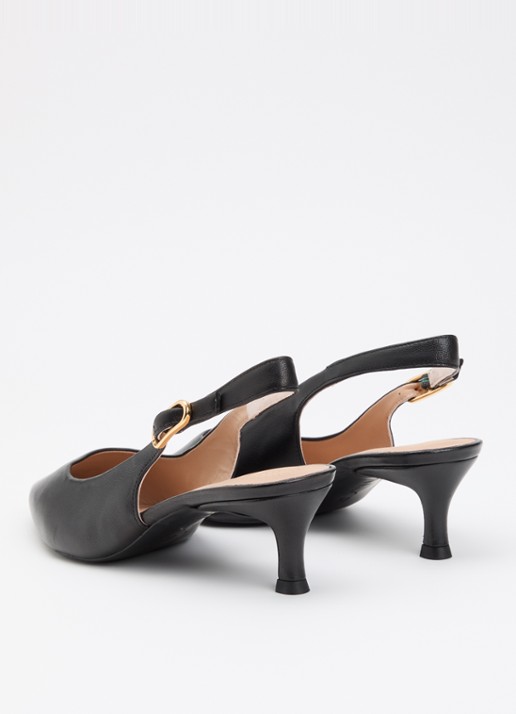 Unisa Ibon slingback van leer - achterkant zwart
