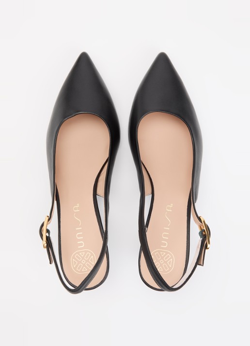 Unisa Ibon slingback van leer - detail 3 zwart