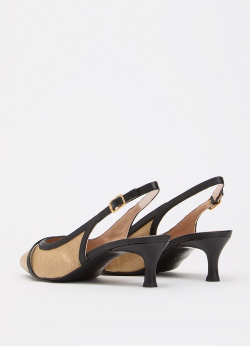 Unisa Ileso slingback met details van leer - achterkant 3 beige