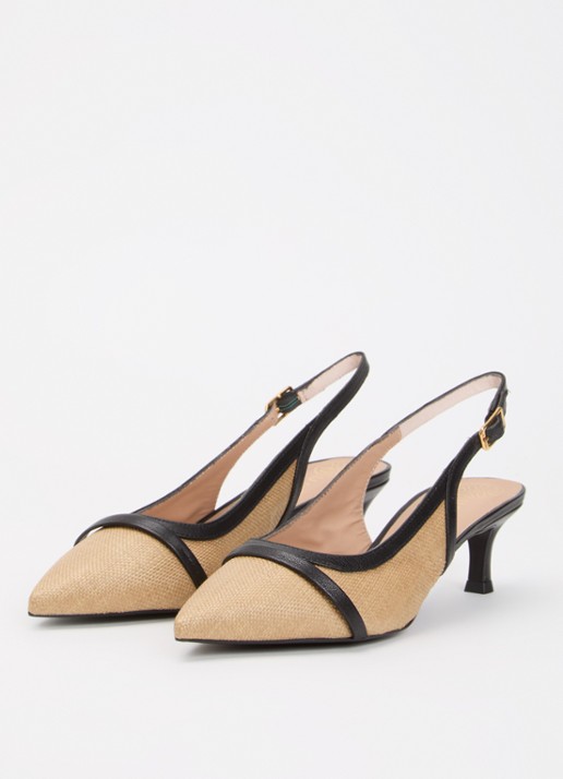 Unisa Ileso slingback met details van leer - detail 4 beige