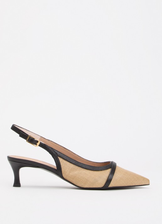 Unisa Ileso slingback met details van leer