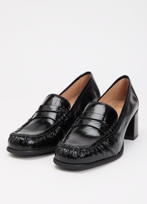 Unisa Leavit loafer van lakleer - detail zwart