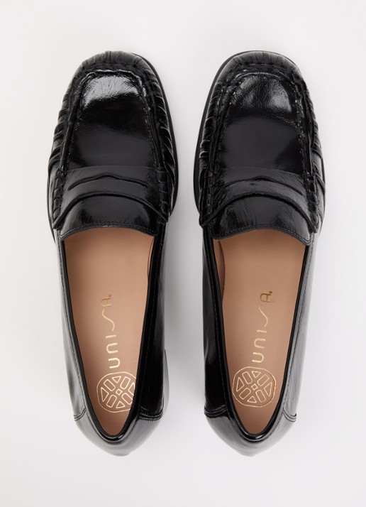 Unisa Leavit loafer van lakleer - detail 2 zwart