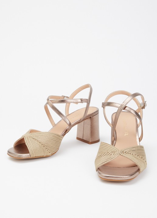 Unisa Maxin sandalette met metallic finish - detail 3 goud