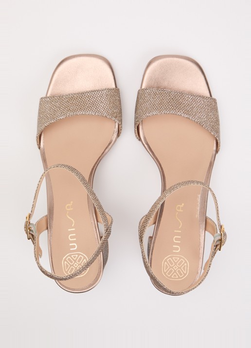 Unisa Moraty sandalette met glitter - detail 5 roségoud