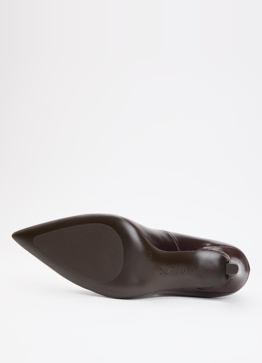 Unisa Teresa pump van leer met lakfinish - detail 4 donkerbruin