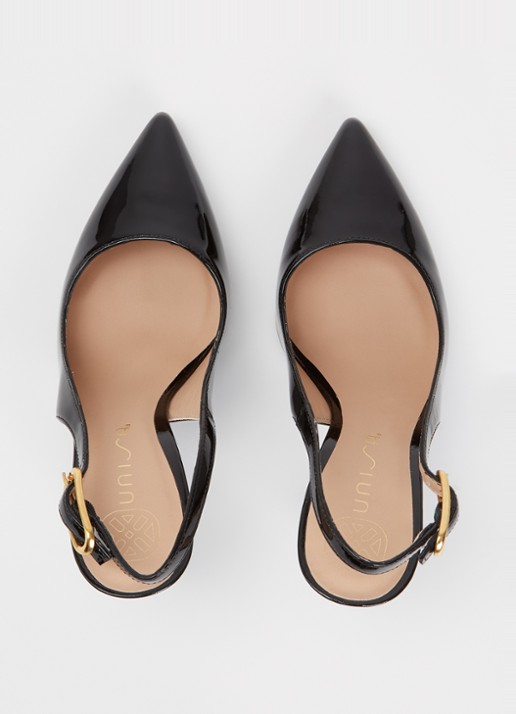 Unisa Terza slingback van lakleer - detail 5 zwart