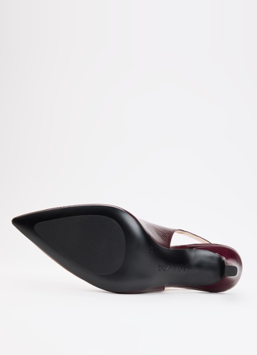 Unisa Terza slingback van leer met lakfinish - detail 4 bordeauxrood