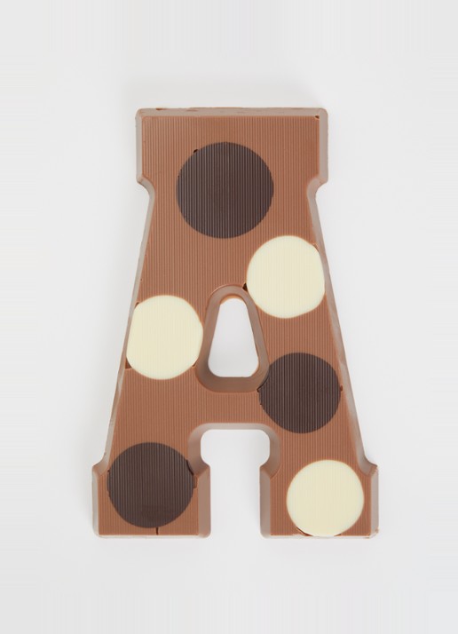 Urban Cacao Melk chocoladeletter gevlekt 200 gram - voorkant 2 a