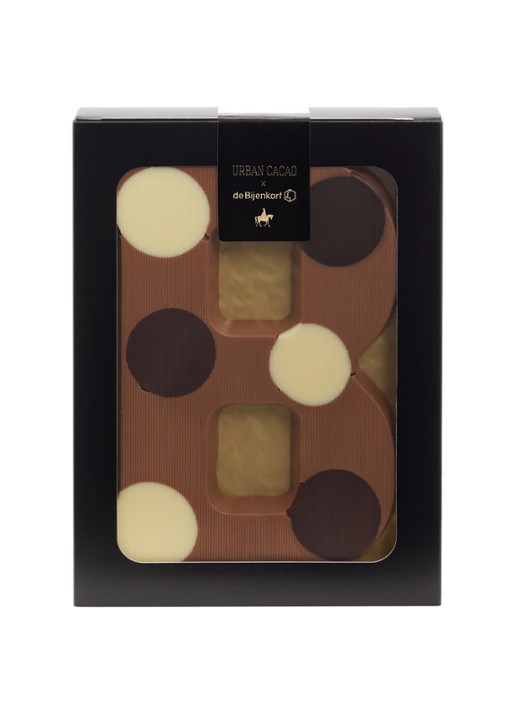 Urban Cacao Melk chocoladeletter gevlekt 200 gram