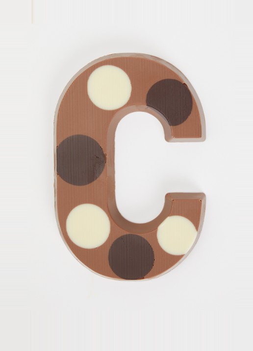 Urban Cacao Melk chocoladeletter gevlekt 200 gram - voorkant 2 c