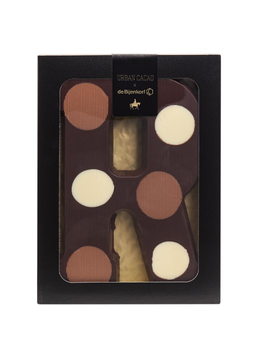 Urban Cacao Pure chocoladeletter gevlekt 200 gram - voorkant r