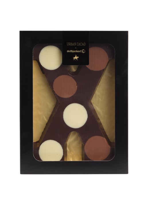 Urban Cacao Pure chocoladeletter gevlekt 200 gram - voorkant x