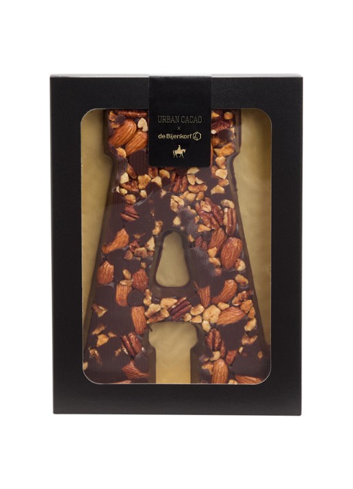 Urban Cacao Pure chocoladeletter met noten 180 gram