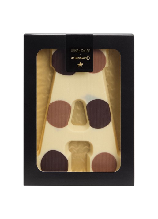 Urban Cacao Witte chocoladeletter gevlekt 200 gram