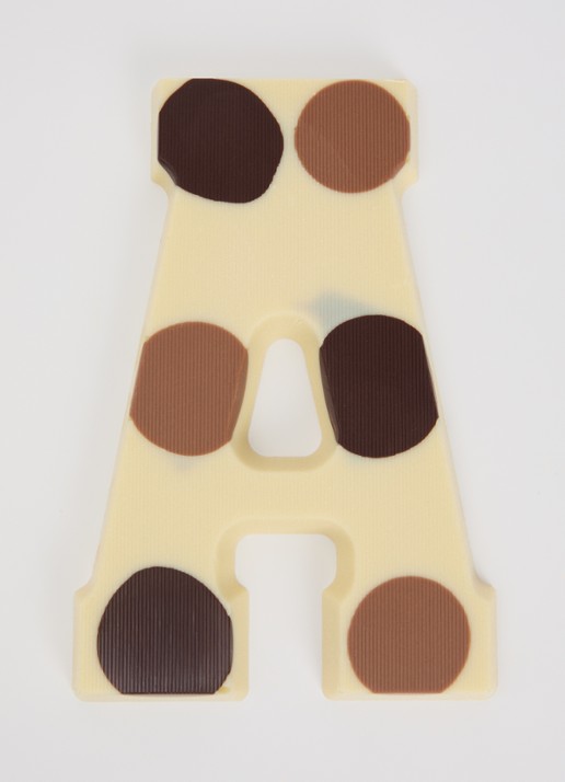 Urban Cacao Witte chocoladeletter gevlekt 200 gram - voorkant 3 a