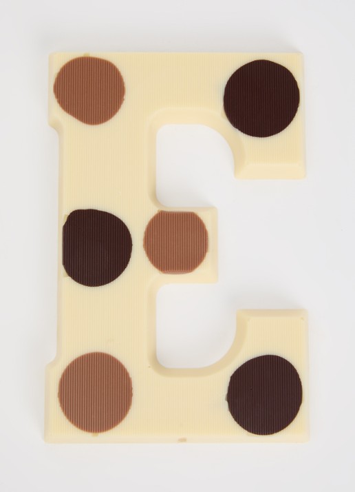 Urban Cacao Witte chocoladeletter gevlekt 200 gram - voorkant 2 e