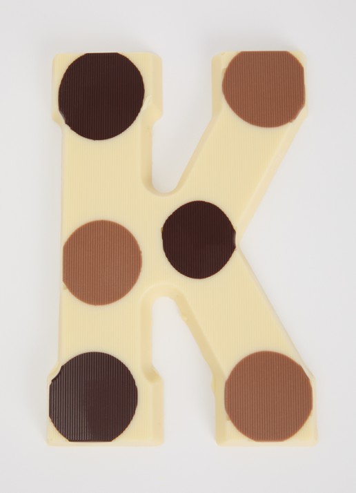 Urban Cacao Witte chocoladeletter gevlekt 200 gram - voorkant 2 k