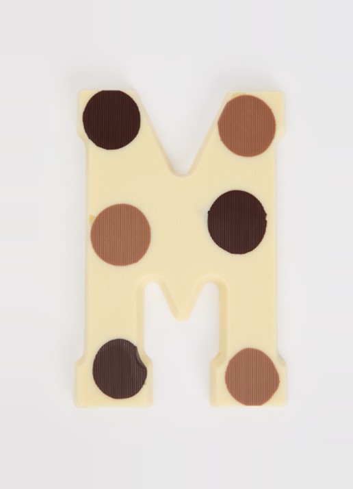 Urban Cacao Witte chocoladeletter gevlekt 200 gram - voorkant 2 m