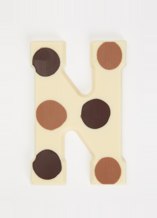 Urban Cacao Witte chocoladeletter gevlekt 200 gram - voorkant 2 n