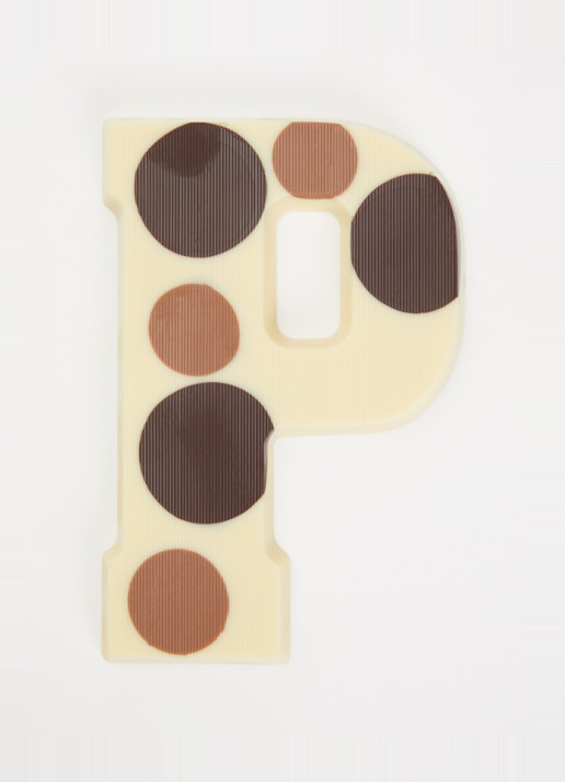 Urban Cacao Witte chocoladeletter gevlekt 200 gram - voorkant 2 p