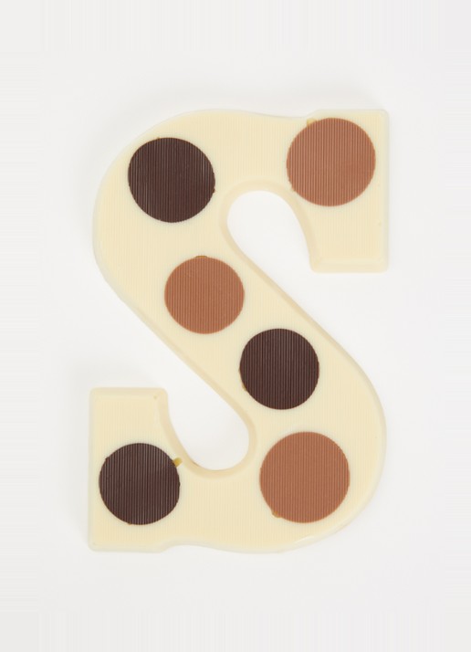 Urban Cacao Witte chocoladeletter gevlekt 200 gram - voorkant 2 s
