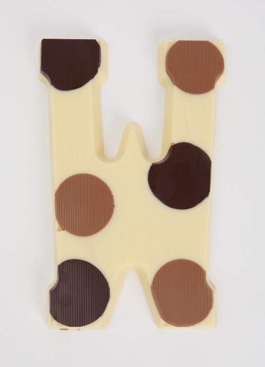Urban Cacao Witte chocoladeletter gevlekt 200 gram - voorkant 2 w