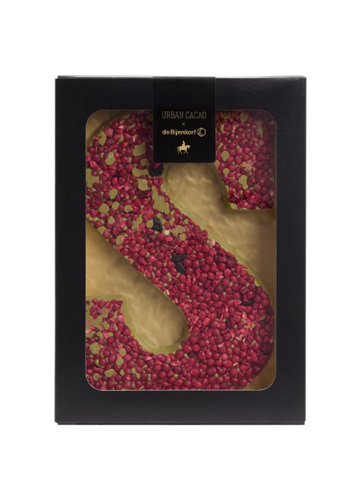 Urban Cacao Witte chocoladeletter met matcha en rood fruit 200 gram