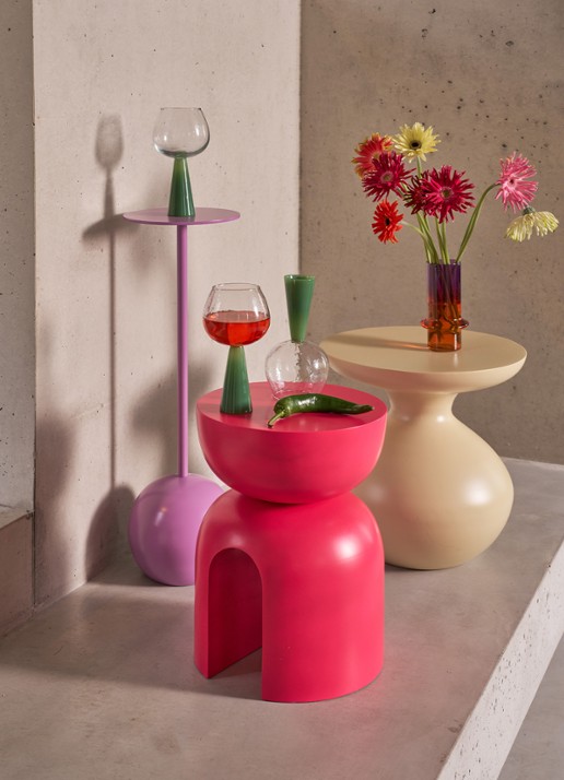 Urban Nature Culture Boje bijzettafel 40 x 30 cm - voorkant 6 fuchsia