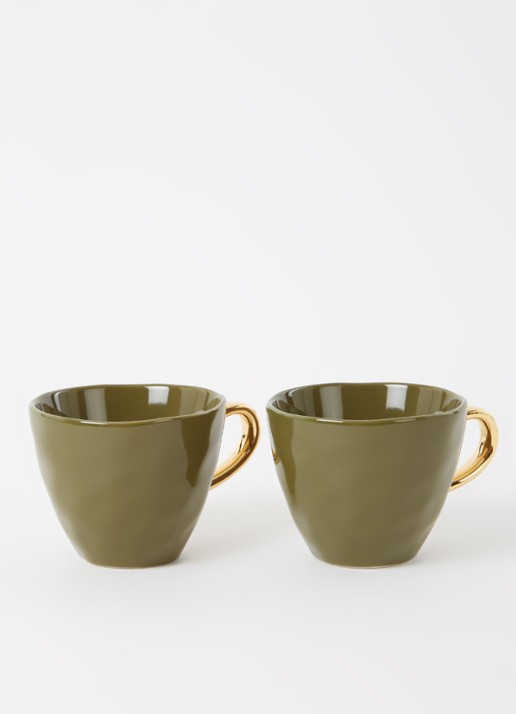 Urban Nature Culture Good Morning kopje 30 cl set van 2 - voorkant 3 legergroen