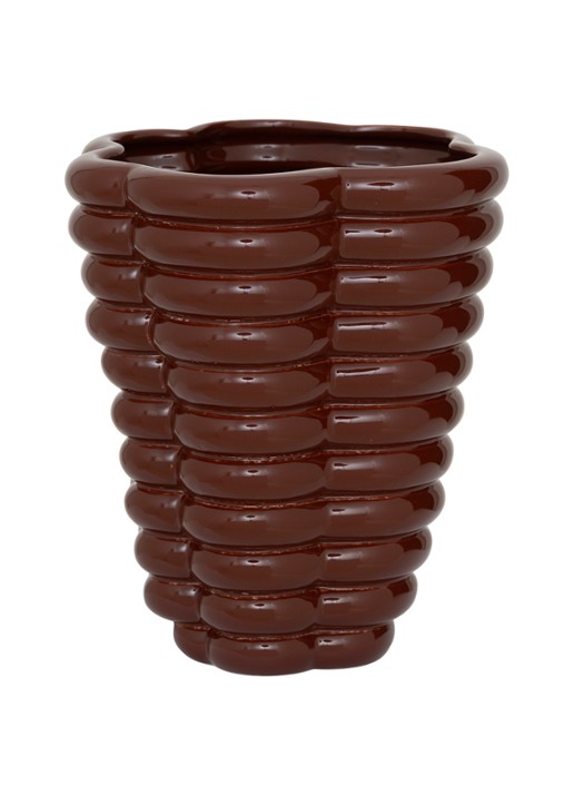 Urban Nature Culture Heka vaas 27,5 cm - achterkant bruin