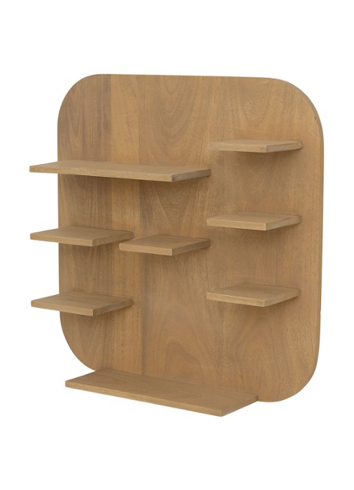 Urban Nature Culture Isao wandplank van mango hout 50 x 50 cm - achterkant 4 lichtbruin