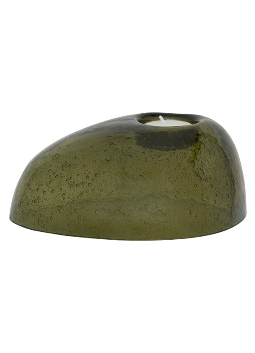 Urban Nature Culture Kivi waxinelichthouder 18 cm - achterkant donkergroen