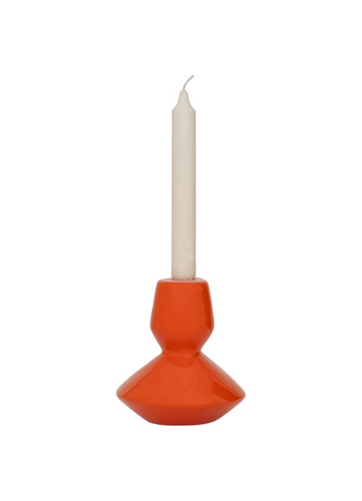 Urban Nature Culture Logan kandelaar 14 cm - voorkant 2 oranje