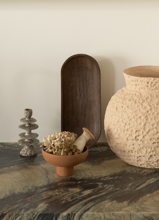 Urban Nature Culture Milo kandelaar 18 cm - voorkant 4 donkerbruin