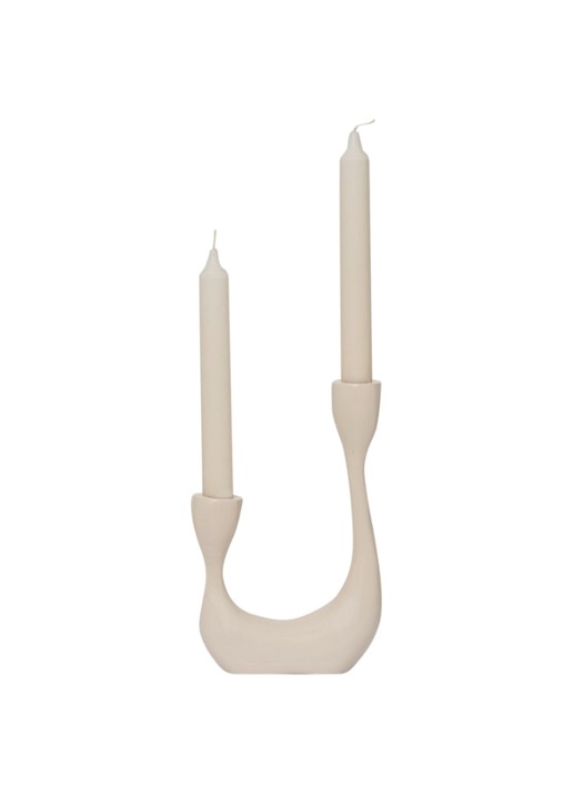 Urban Nature Culture Palesa kandelaar 21,5 cm - achterkant 5 beige