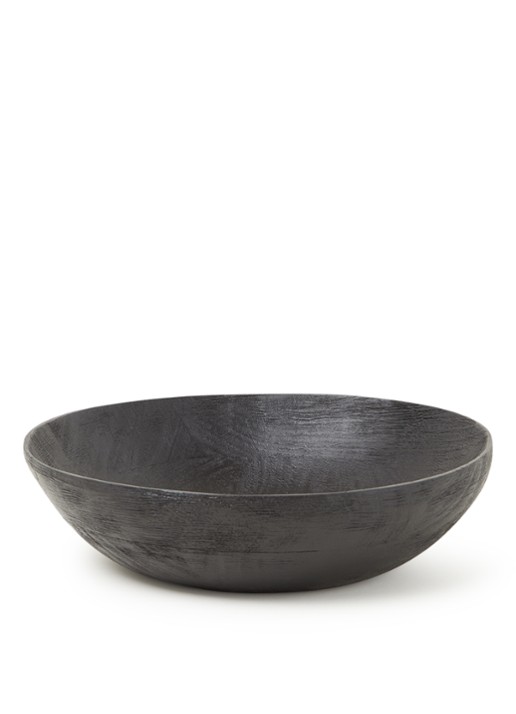 Urban Nature Culture Smoked Wood saladeschaal 27 cm - voorkant zwart